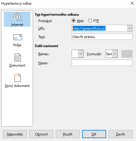 Hypertext Odkazu Calc 01 Hypertext Odkazu Calc 01