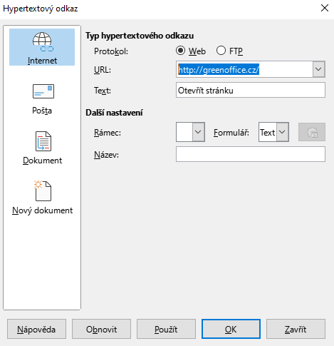 Hypertext Odkazu Calc 01